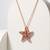 925 Sterling Silver Rose Gold  Starfish Pendant Necklace  Set for Women