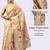 Beige tissue printed saree with blouse