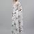White chiffon printed saree with blouse