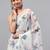 White chiffon printed saree with blouse