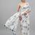 White chiffon printed saree with blouse