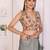 Grey linen printed saree with blouse