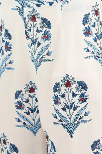 Women Floral Printed Cotton Kurta with Trousers