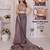 Purple linen striped saree with blouse