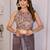 Purple linen striped saree with blouse