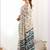 Off white pure georgette printed saree with blouse