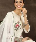 Women Floral Printed Cotton Kurta with Trousers & With Dupatta