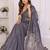 Grey linen checked saree with blouse