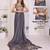 Grey linen checked saree with blouse
