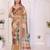 Multicolor linen striped saree with blouse