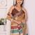 Multicolor linen striped saree with blouse