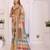 Multicolor linen striped saree with blouse