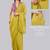 Lime blended cotton solid saree with blouse