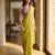 Lime blended cotton solid saree with blouse