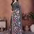 Charcoal linen printed saree with blouse