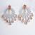 Silver plated light orange chandelier drop earrings