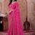Pink chiffon printed saree with blouse