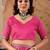 Pink chiffon printed saree with blouse