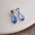 Silver plated blue pear drop earrings