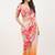 Pink linen printed saree with blouse