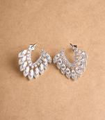 Silver plated diamond stud earrings