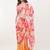 Pink linen printed saree with blouse