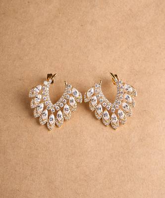 Gold plated diamond stud earrings 1