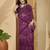 Purple pure georgette striped saree with blouse
