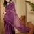 Purple pure georgette striped saree with blouse