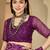 Purple pure georgette striped saree with blouse