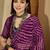 Purple pure georgette striped saree with blouse