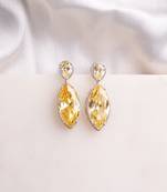 Silver plated yellow gold pear drop earrings