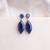 Silver plated navy blue pear drop earrings