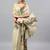 Cream tissue printed saree with blouse