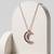 925 Sterling Silver  Rose Gold Crescent Moon Pendant Necklace Set  for Women