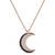 925 Sterling Silver  Rose Gold Crescent Moon Pendant Necklace Set  for Women