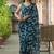 Navy blue chiffon printed saree with blouse