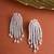 Silver plated diamond chandelier drop earrings