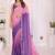 Pink linen printed saree with blouse