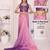 Pink linen printed saree with blouse