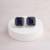 Silver plated navy blue stud earrings