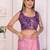 Pink linen printed saree with blouse