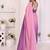 Pink linen printed saree with blouse