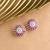 Silver plated ruby pink oversized stud earrings