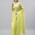 Lime linen printed saree with blouse