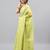Lime linen printed saree with blouse