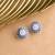 Silver plated sapphire blue oversized stud earrings