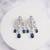 Silver plated sapphire blue chandelier drop earrings