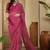 Pink pure georgette striped saree with blouse