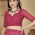 Pink pure georgette striped saree with blouse